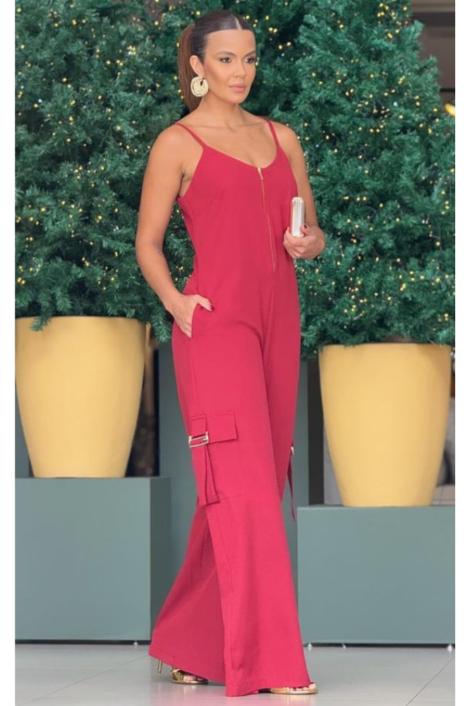 Macacão Pantalona Bolso Cargo Ravena